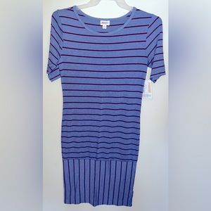 22. Lularoe size M purple with red stripe dress